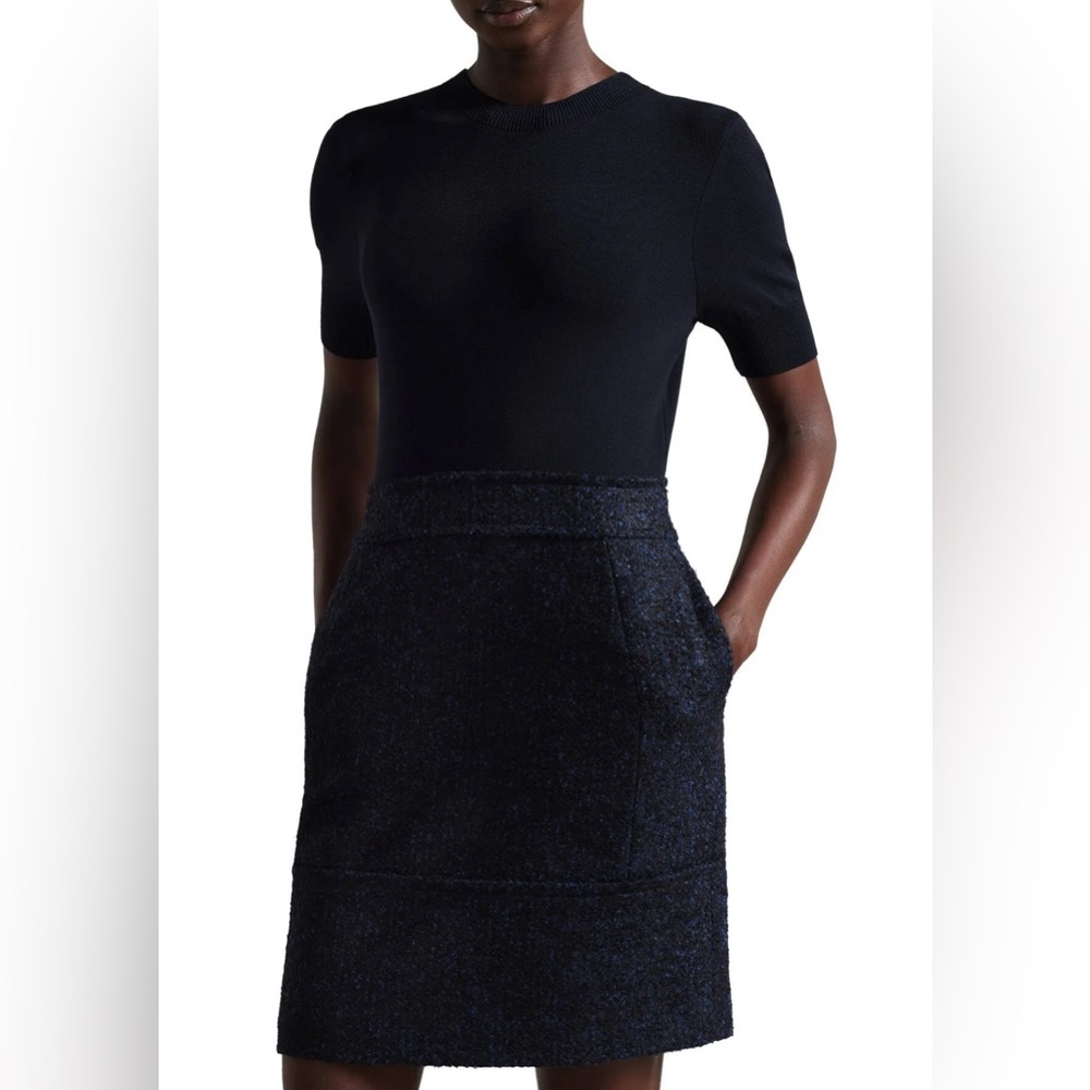 Ted Baker Skyie Dark Academia Knit Bodice Mini Dress